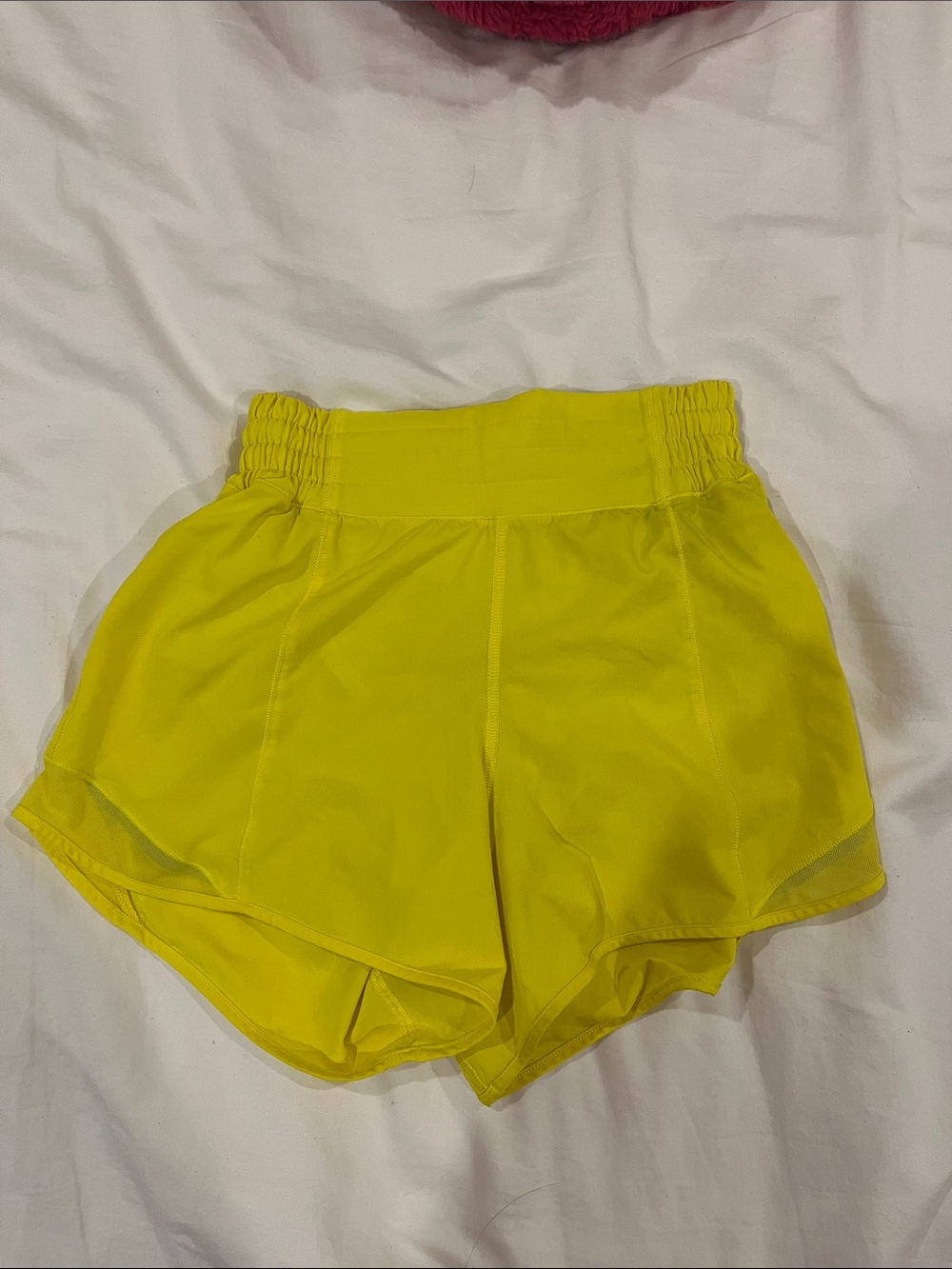 lululemon athletica Neon Yellow High-Rise Run Shorts